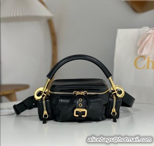 Famous Brand Chloe Small Camera Bag in Shiny Leather W0653 Black 2024