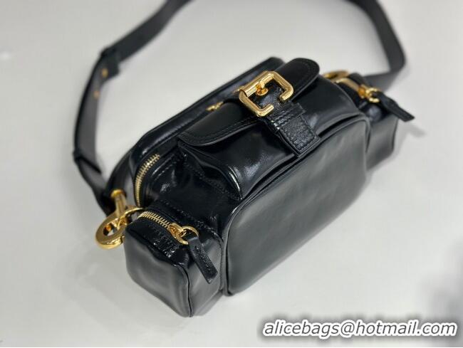 Famous Brand Chloe Small Camera Bag in Shiny Leather W0653 Black 2024