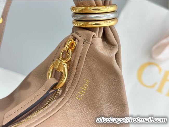Big Discount Chloe Small Bracelet Hobo bag in Shiny Grained Calfskin C0504 Woodrose 2024