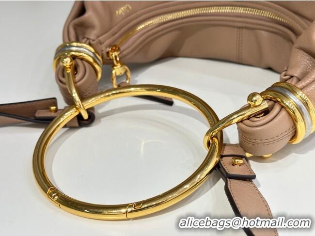 Big Discount Chloe Small Bracelet Hobo bag in Shiny Grained Calfskin C0504 Woodrose 2024