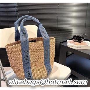 Good Quality Chloe Straw Basket Bag 0312 Khaki/Denim 2025