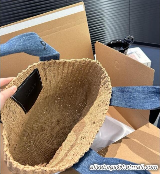 Good Quality Chloe Straw Basket Bag 0312 Khaki/Denim 2025