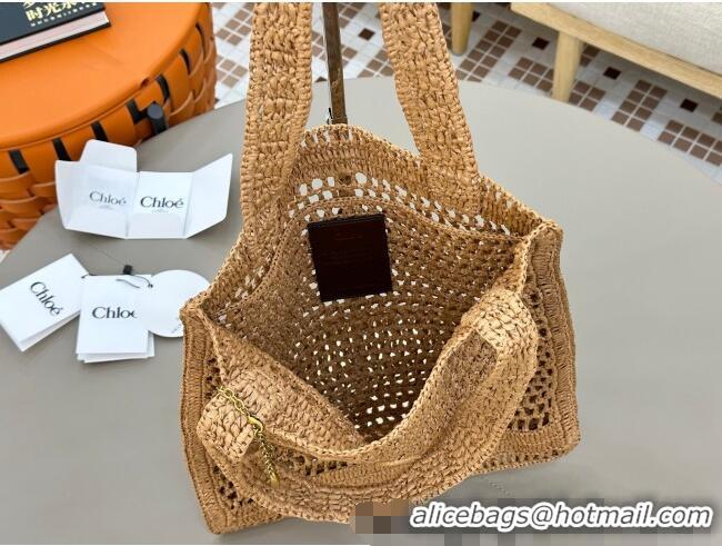 Top Grade Chloe Summer Banana tote bag in raffia straw 1665 Beige 2025