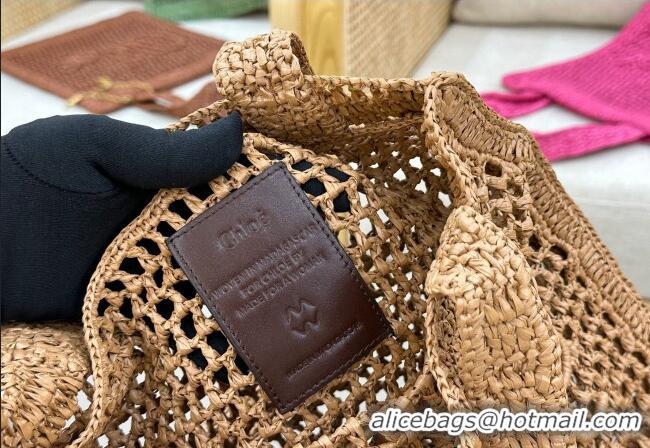 Top Grade Chloe Summer Banana tote bag in raffia straw 1665 Beige 2025