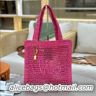 Promotional Chloe Summer Banana tote bag in raffia straw 1665 Dark Pink 2025