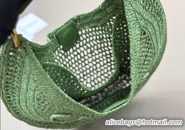 Famous Brand Chloe Summer Banana hobo bag in raffia straw 1668 Green 2025