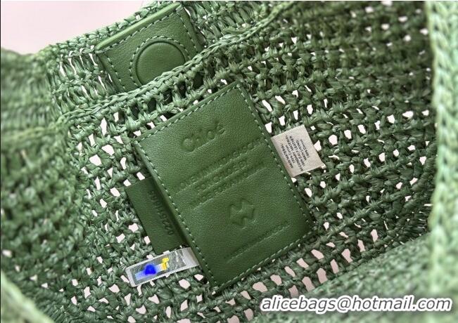 Famous Brand Chloe Summer Banana hobo bag in raffia straw 1668 Green 2025