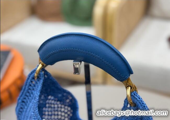 Buy Cheap Chloe Summer Banana hobo bag in raffia straw 1668 Blue 2025