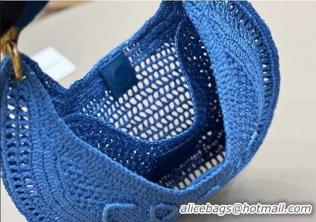 Buy Cheap Chloe Summer Banana hobo bag in raffia straw 1668 Blue 2025