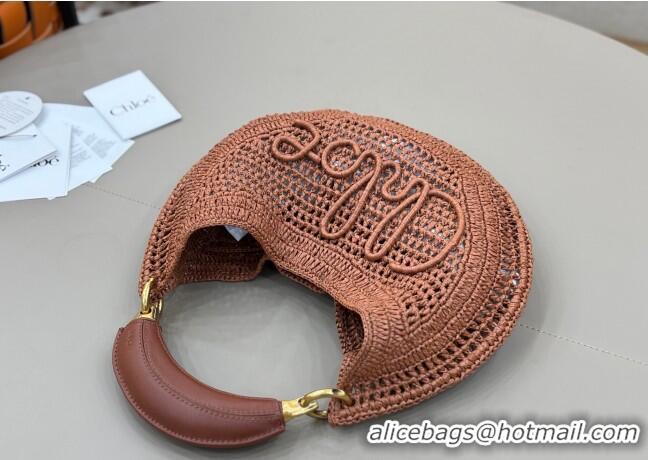 Grade Design Chloe Summer Banana hobo bag in raffia straw 1668 Brown 2025