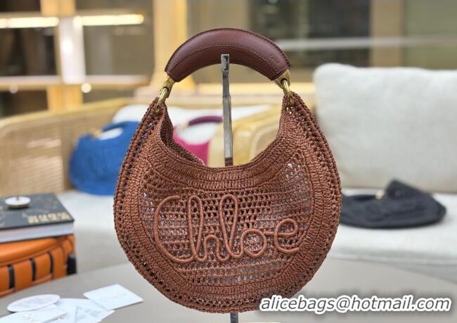 Grade Design Chloe Summer Banana hobo bag in raffia straw 1668 Brown 2025