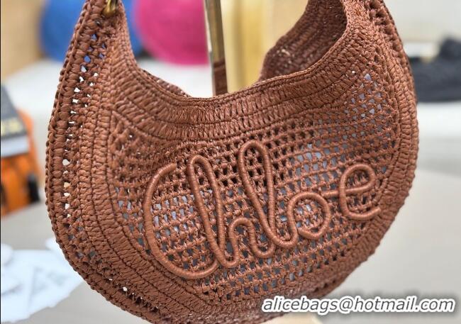 Grade Design Chloe Summer Banana hobo bag in raffia straw 1668 Brown 2025