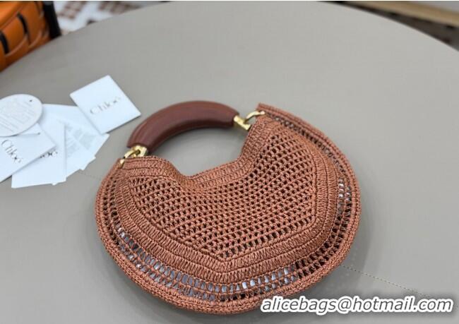 Grade Design Chloe Summer Banana hobo bag in raffia straw 1668 Brown 2025