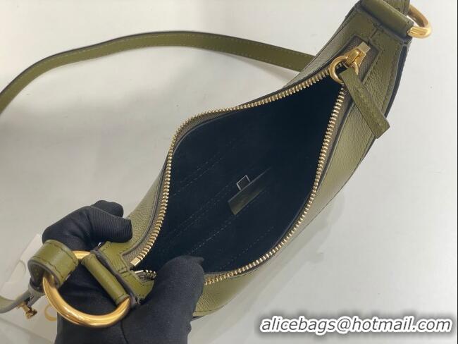 Buy Inexpensive Chloe Banana Cross-body Bag in Grained Leather W865 Green 2025