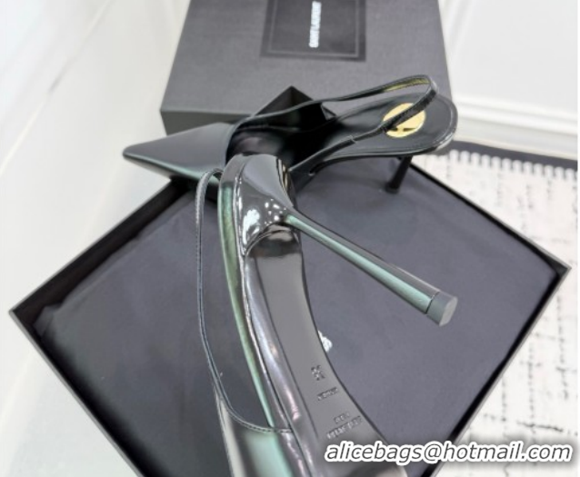Charming Saint Laurent Vendome Slingbacks Pump 11cm in Patent Leather Black YSL121203 1212102