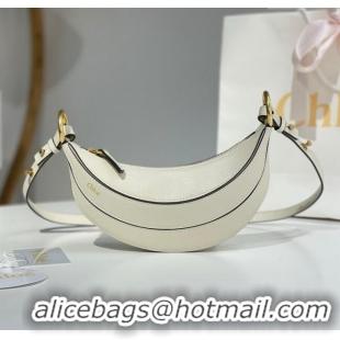Super Quality Chloe Banana Cross-body Bag in Grained Leather W865 White 2025