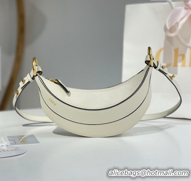 Super Quality Chloe Banana Cross-body Bag in Grained Leather W865 White 2025