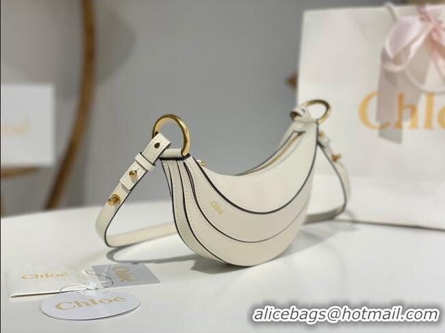 Super Quality Chloe Banana Cross-body Bag in Grained Leather W865 White 2025