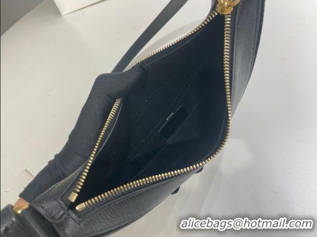 Grade Design Chloe Banana Cross-body Bag in Grained Leather W865 Black 2025