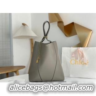Buy Cheap Chloe Large Spin Tote Bag in Grained Leather 1120 Grey 2025