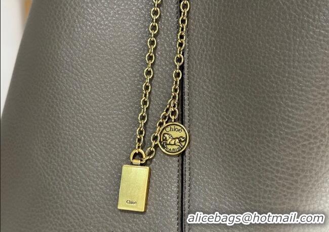 Buy Cheap Chloe Large Spin Tote Bag in Grained Leather 1120 Grey 2025