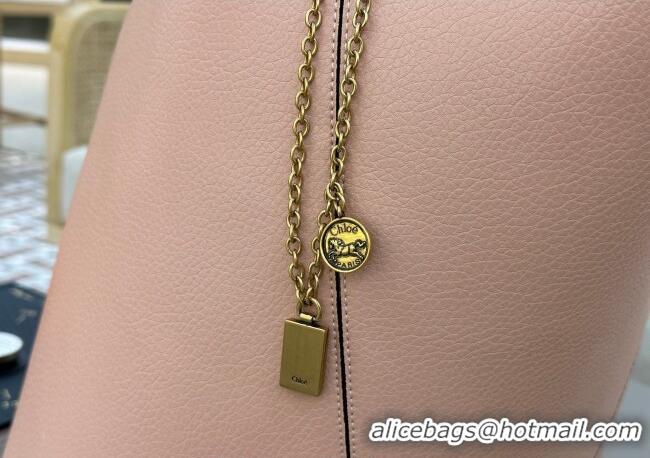 Top Quality Chloe Large Spin Tote Bag in Grained Leather 1120 Light Pink 2025