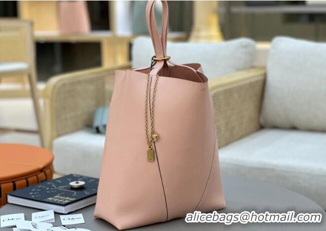 Top Quality Chloe Large Spin Tote Bag in Grained Leather 1120 Light Pink 2025