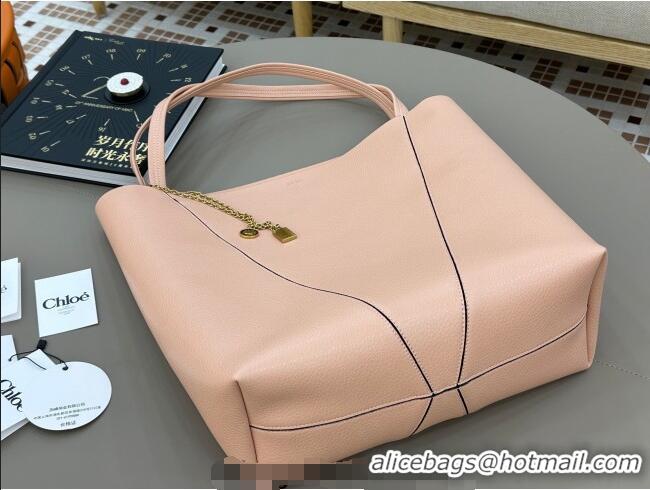 Top Quality Chloe Large Spin Tote Bag in Grained Leather 1120 Light Pink 2025