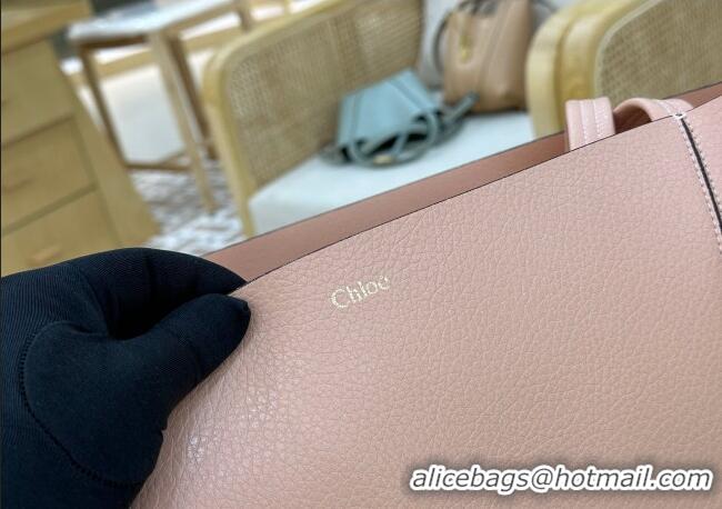 Top Quality Chloe Large Spin Tote Bag in Grained Leather 1120 Light Pink 2025