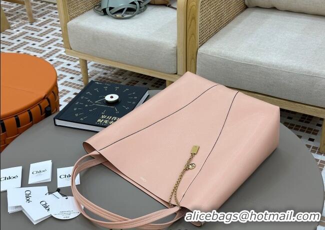 Top Quality Chloe Large Spin Tote Bag in Grained Leather 1120 Light Pink 2025