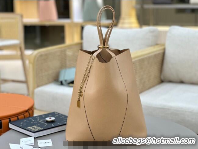 Grade Design Chloe Large Spin Tote Bag in Grained Leather 1120 Beige 2025