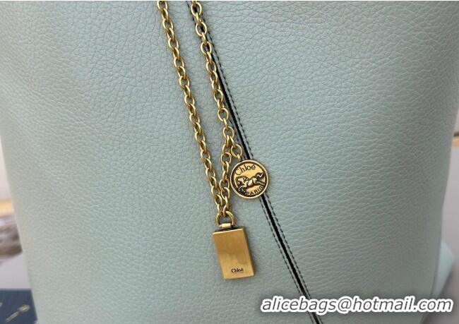 New Style Chloe Large Spin Tote Bag in Grained Leather 1120 Green 2025