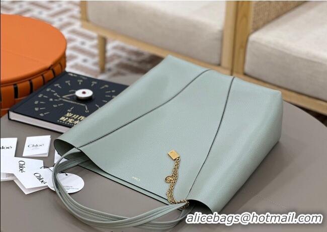 New Style Chloe Large Spin Tote Bag in Grained Leather 1120 Green 2025