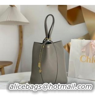 Famous Brand Chloe Medium Spin Tote Bag in Grained Leather 1120 Grey 2025