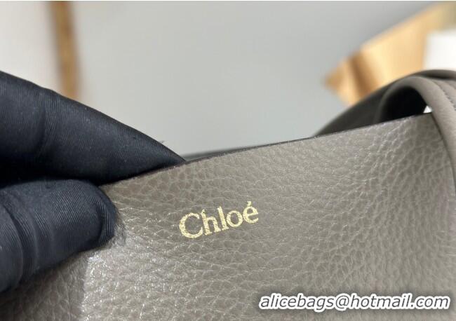 Famous Brand Chloe Medium Spin Tote Bag in Grained Leather 1120 Grey 2025