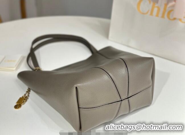 Famous Brand Chloe Medium Spin Tote Bag in Grained Leather 1120 Grey 2025