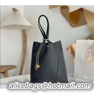 Best Product Chloe Medium Spin Tote Bag in Grained Leather 1120 Black 2025