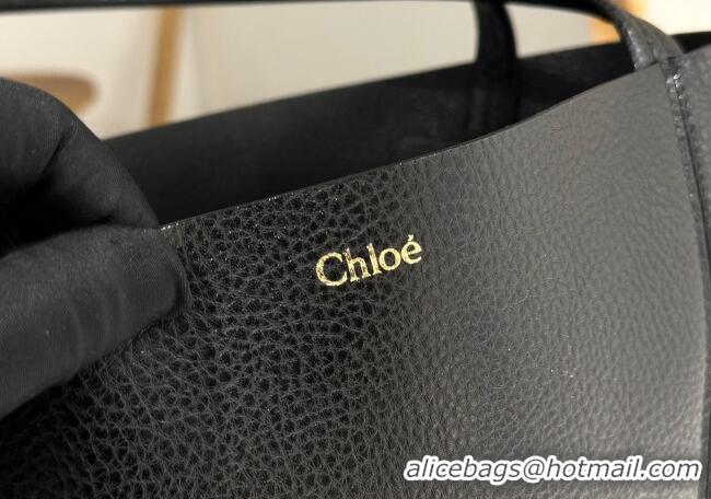 Best Product Chloe Medium Spin Tote Bag in Grained Leather 1120 Black 2025