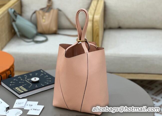 Good Product Chloe Medium Spin Tote Bag in Grained Leather 1120 Light Pink 2025