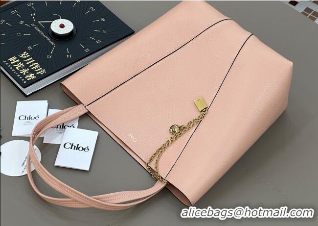 Good Product Chloe Medium Spin Tote Bag in Grained Leather 1120 Light Pink 2025
