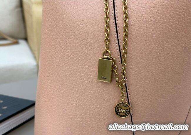 Good Product Chloe Medium Spin Tote Bag in Grained Leather 1120 Light Pink 2025