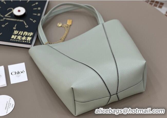 Hot Sell Cheap Chloe Medium Spin Tote Bag in Grained Leather 1120 Green 2025