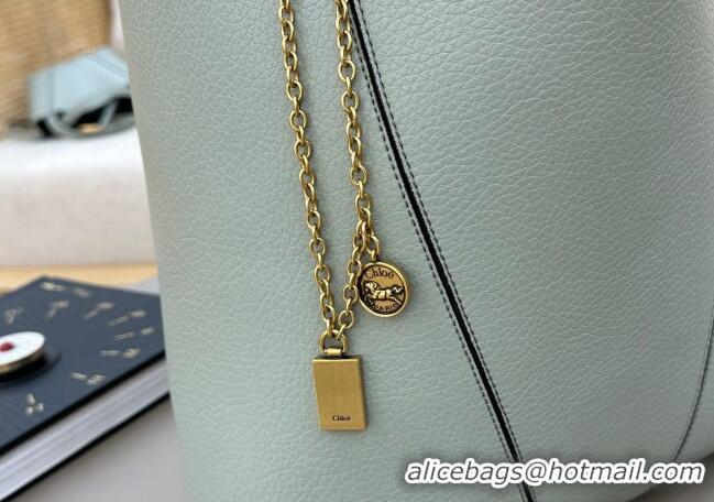 Hot Sell Cheap Chloe Medium Spin Tote Bag in Grained Leather 1120 Green 2025