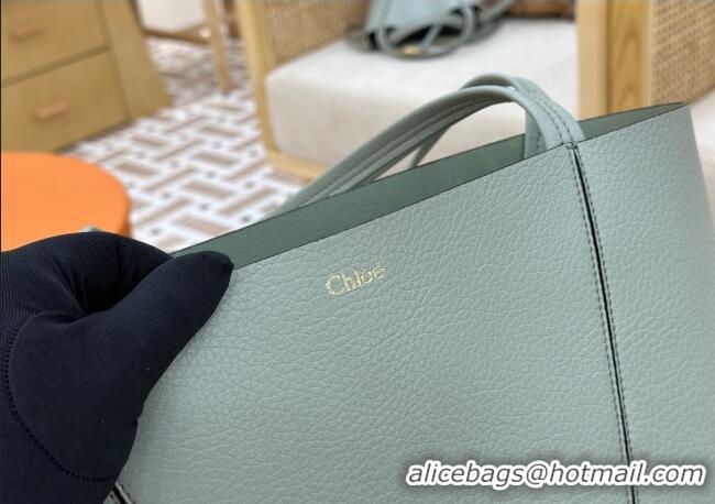 Hot Sell Cheap Chloe Medium Spin Tote Bag in Grained Leather 1120 Green 2025