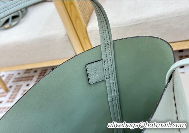 Hot Sell Cheap Chloe Medium Spin Tote Bag in Grained Leather 1120 Green 2025