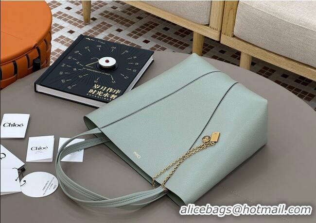 Hot Sell Cheap Chloe Medium Spin Tote Bag in Grained Leather 1120 Green 2025