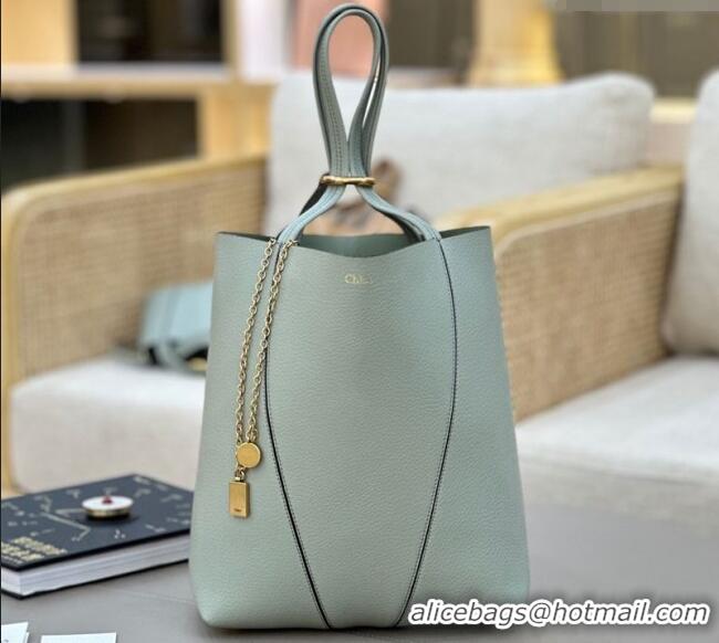 Hot Sell Cheap Chloe Medium Spin Tote Bag in Grained Leather 1120 Green 2025
