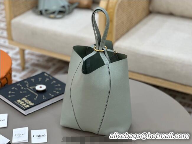 Hot Sell Cheap Chloe Medium Spin Tote Bag in Grained Leather 1120 Green 2025