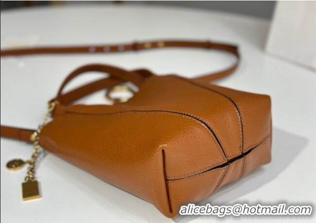 Super Quality Chloe Small Spin Tote Bag in Grained Leather 1120 Brown 2025