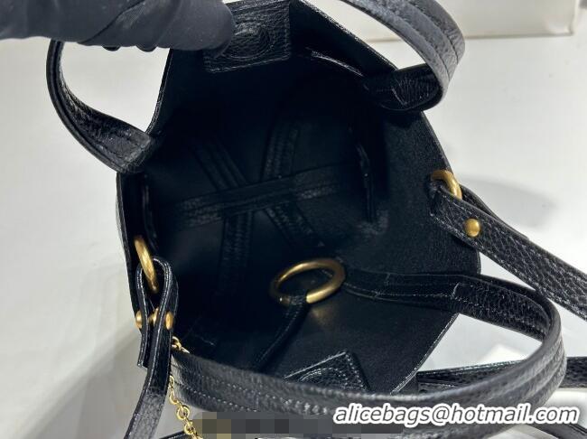 Luxury Discount Chloe Small Spin Tote Bag in Grained Leather 1120 Black 2025